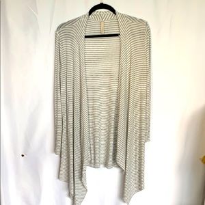 Ivory and grey stripe cardigan (E0062)
